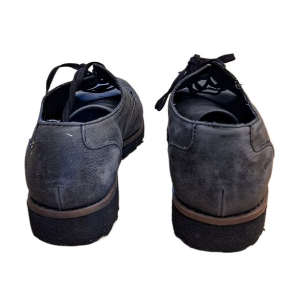 Women's 8M Brogues BOC Brush Gray Vegan Suede Lace Up Oxford Walkers - Picture 3 of 7